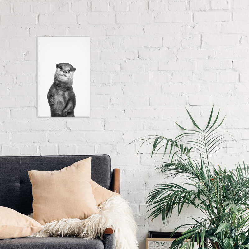 Loutre par Sissi & Seb - impression d'art graphique, H 18 po x l 12 po x 1,5 po, Toile tendue, Pas de tapis