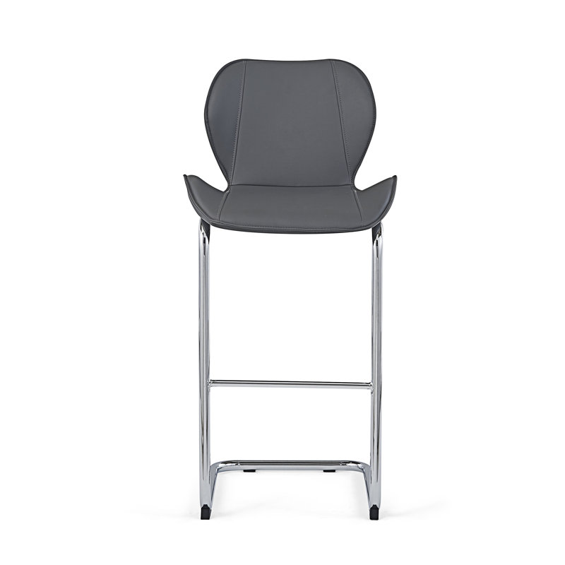 Chaise de bar rembourrée (ensemble de 4), Gris