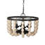 Lustre en bois à quatre lumières