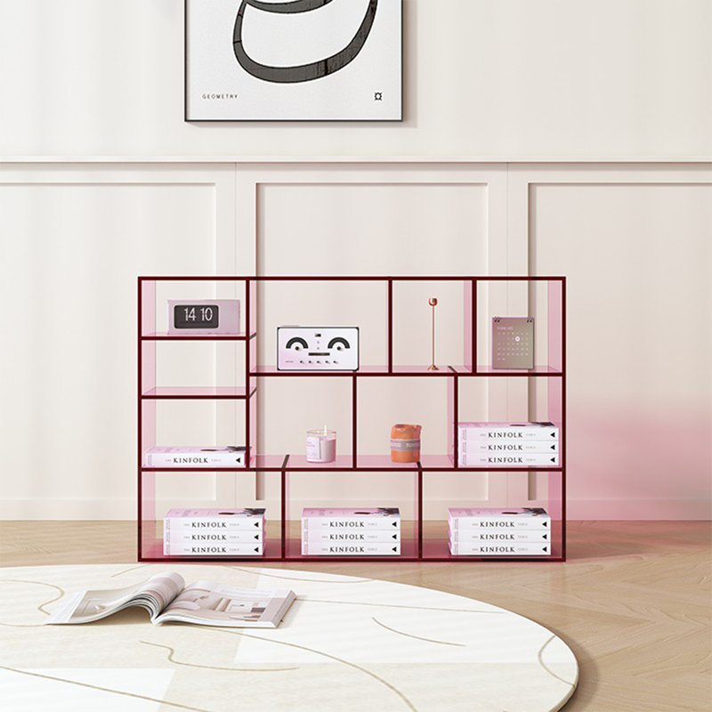 Bibliothèque de présentation multi-couches en acrylique, Rose