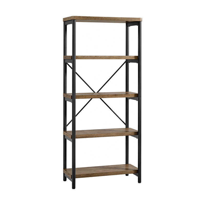 72"H x 32" W Magee Solid Wood Bookcase, Hickory