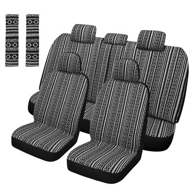 Baja Saddle Blanket Full Set Car Seat Covers with Seat Belt Pads