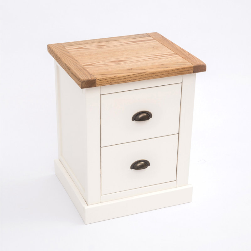 45 cm W Bedside Table, Off White