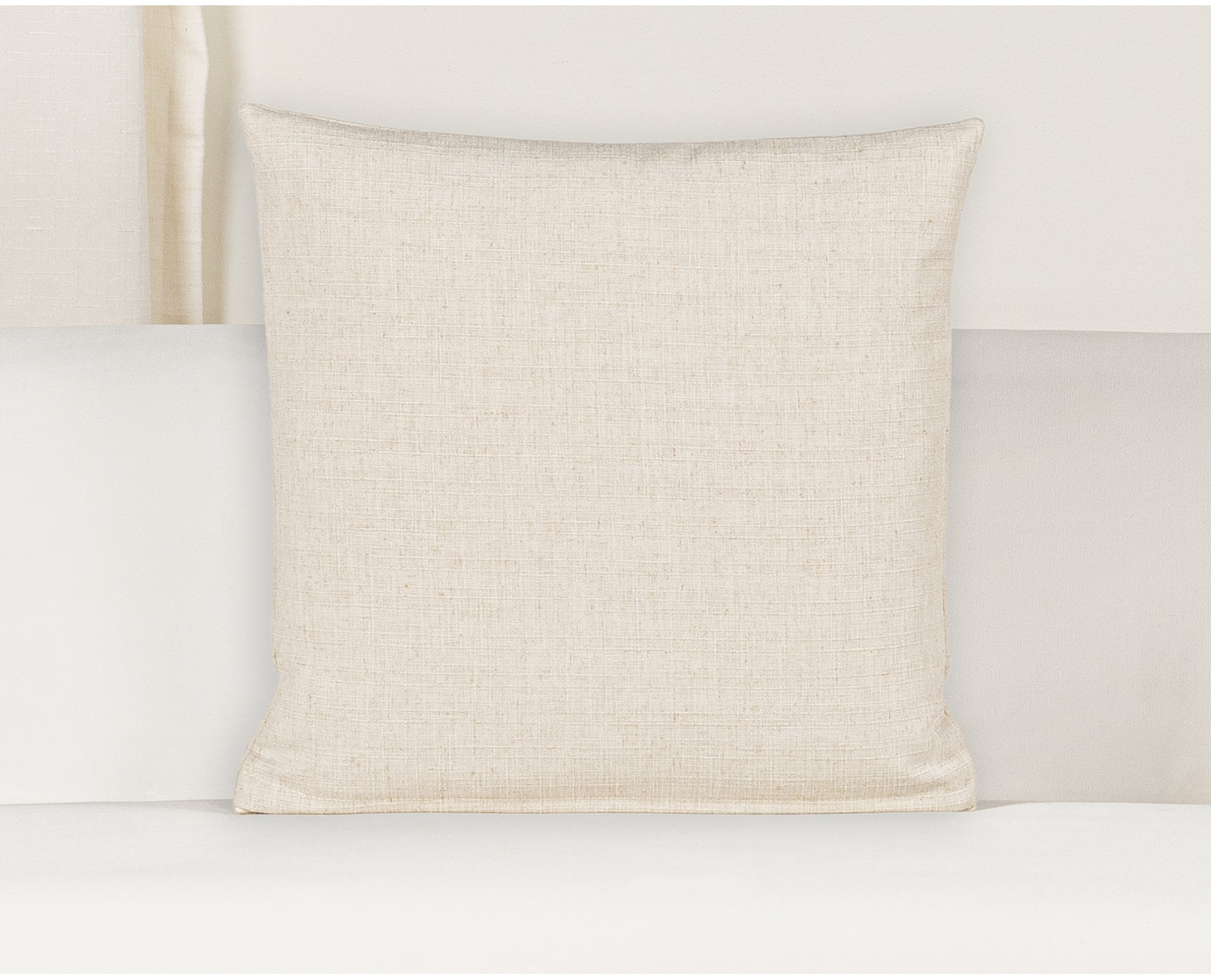 Indy Faux Linen Accent Pillow, Square 20", Polyester, Cream