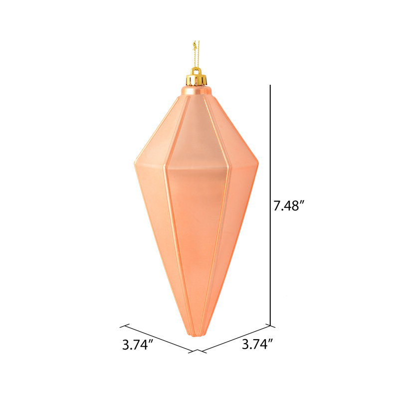 Ornement de lanterne 7 po, Rose doré brillant