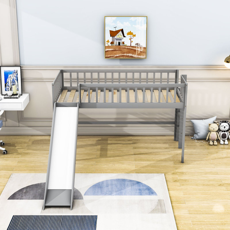 Lit mezzanine bas Evyenia par Harriet Bee, gris