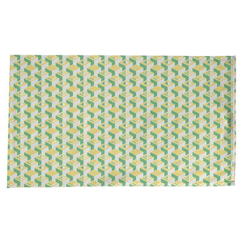 Nappe de gratte-ciels classiques, Vert/jaune