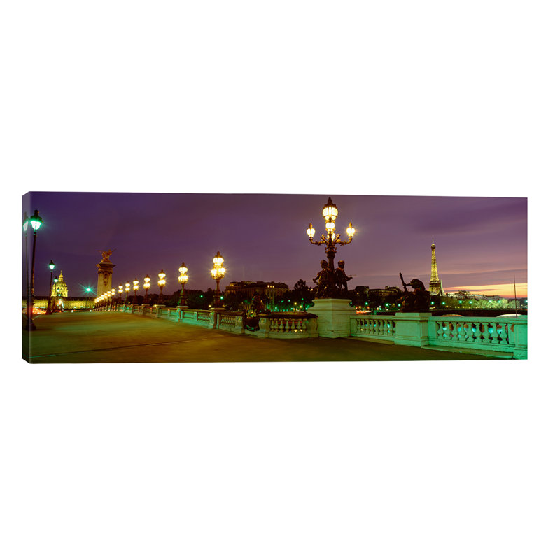 Pont Alexandre III, Paris, Ile-de-France, France - No Frame Panoramic Print on Canvas, 152.4 cm H x 50.8 cm W x 3.175 cm D