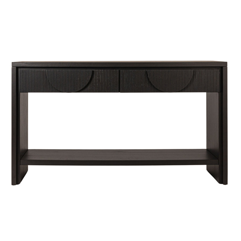 Sleek Black Console Table With Storage Drawers