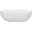 Baignoire autoportante à surface solide de 67 po, baignoire autoportante en résine de pierre avec trop-plein et bonde escamotable, blanc mat