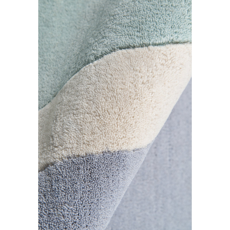 Tapis bleu en laine touffeté à la main Sorbet, Rectangle 5 pi x 8 pi