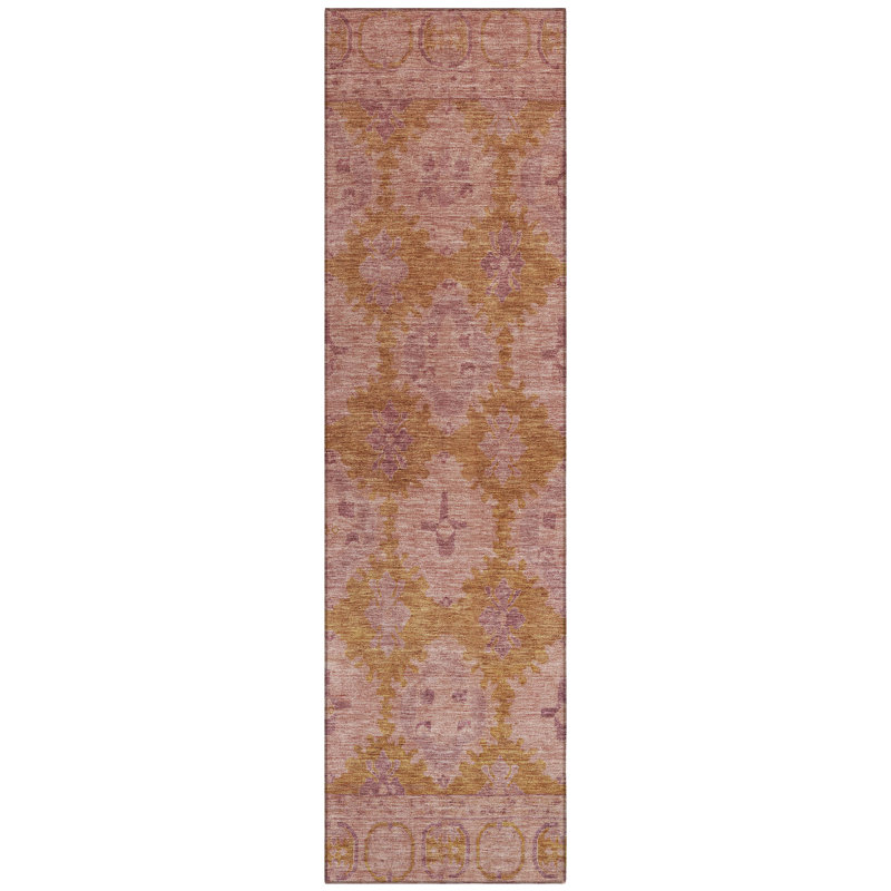 Machine Washable Indoor/Outdoor Xhevrie Blush Rug, Runner 2'3" x 7'6"
