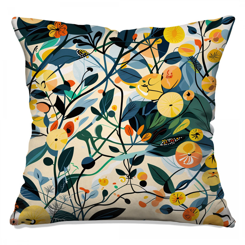 Floral Throw Pillow, Nature Double Sided Pillows, 20 x 20 inches