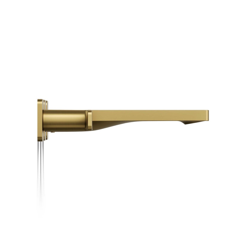 Parallel Wall Mount Bath Filler Trim, Vibrant Brushed Moderne Brass