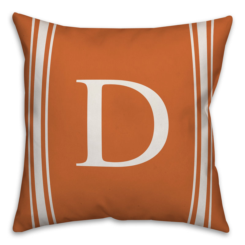 Striped Throw Pillow, D, Orange