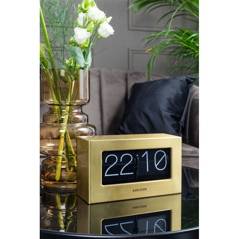 Digital Mechanical Alarm Tabletop Clock in Gold