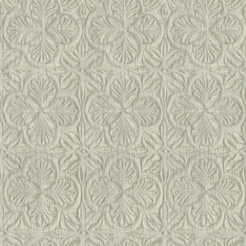 Devendri Prepasted Damask Double Roll, Light Blue