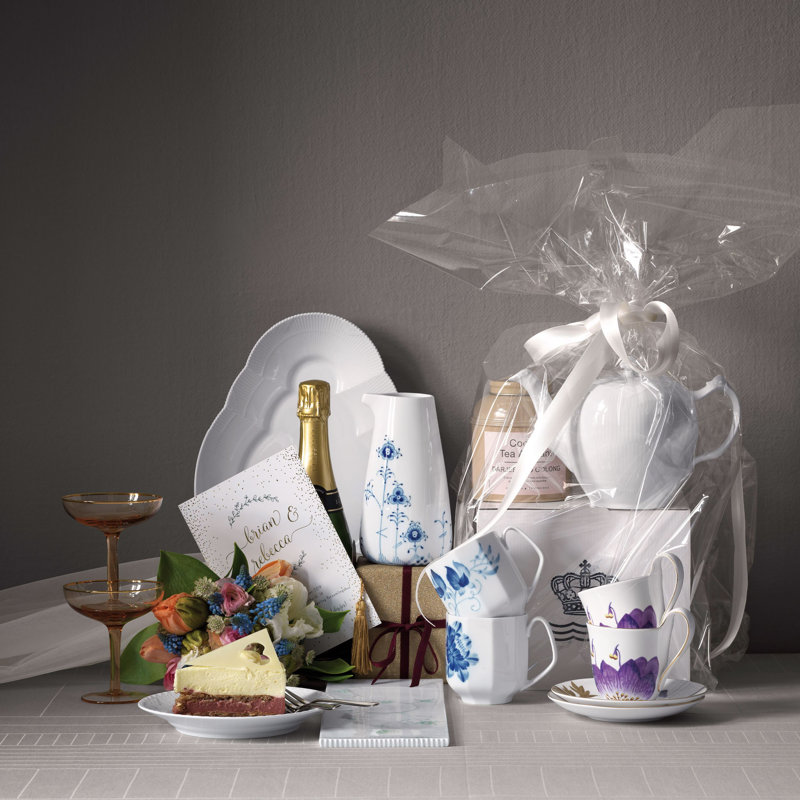 White Fluted Half Lace Teapot