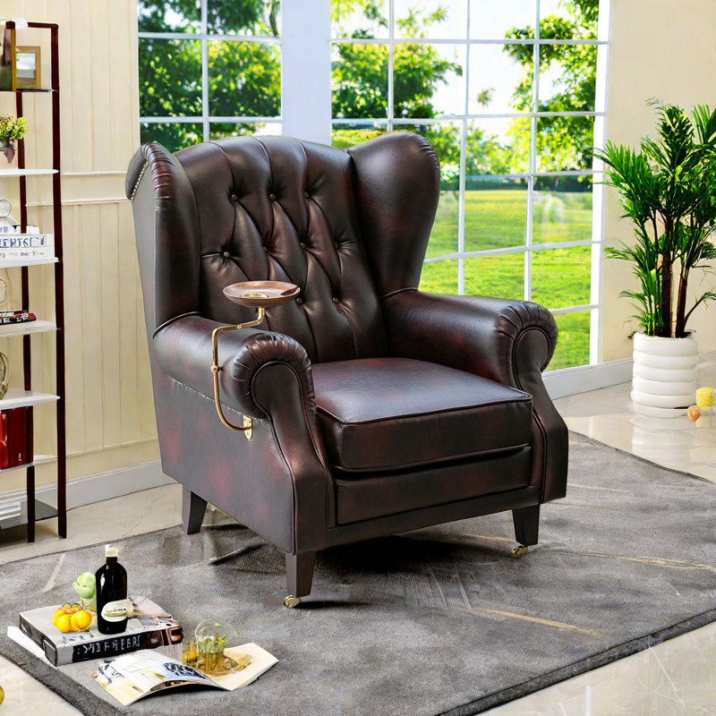 Deshawna Recliner, Dark Brown Faux Leather