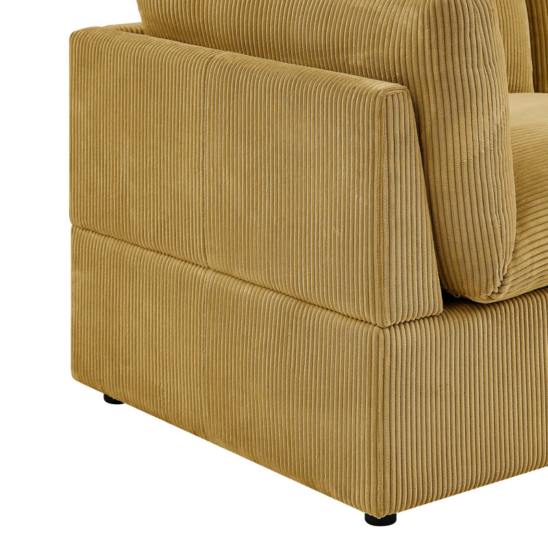 Canapé modulaire de coin avec repose-pieds Annai, Gingembre gingembre