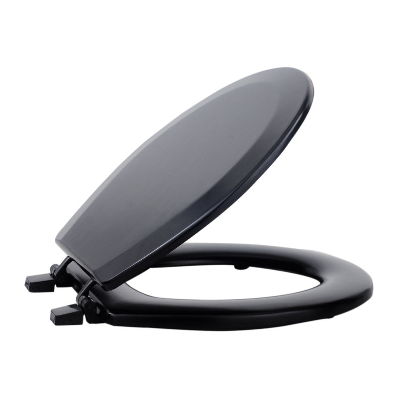 Fantasia Round Wood Standard Toilet Seat, Black