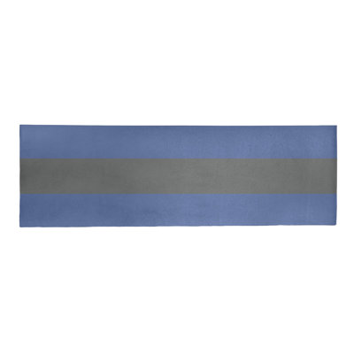 Tapis à rayures bleu/gris