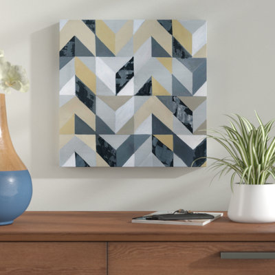 «Gray and Gold Abstract», reproduction d'impression sur toile tendue