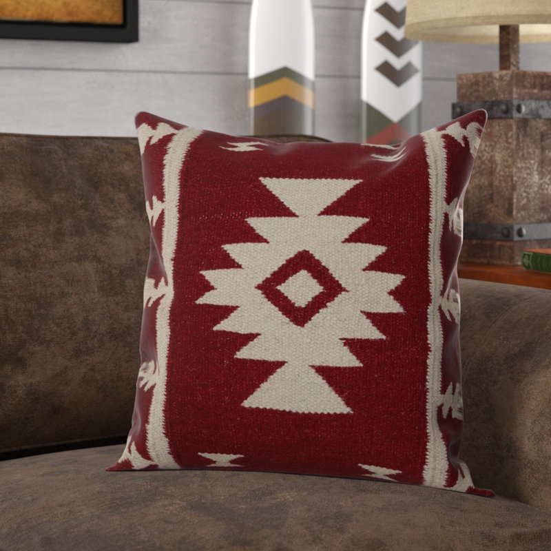 Housse de coussin en laine Donner, Rouge