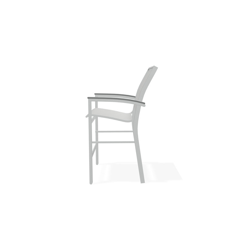 Chaise de café empilable en aluminium Bazza, Graphite, Alliage Sunbrella®