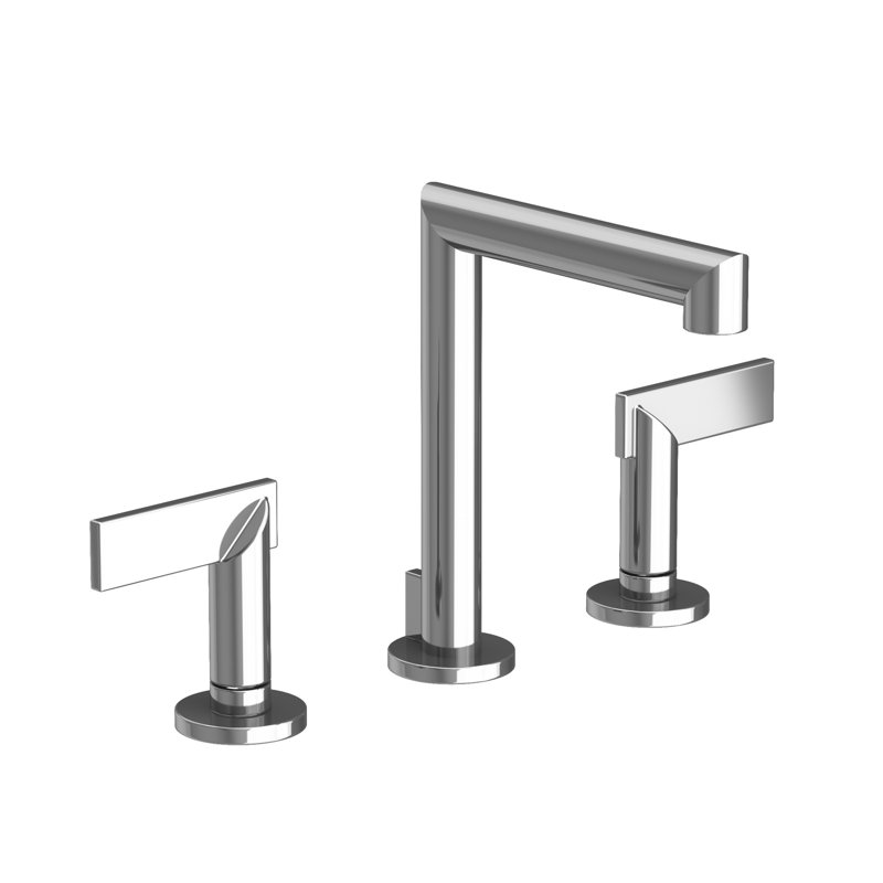 Keaton Widespread Bathroom Faucet with Drain Assembly, Polished Chrome