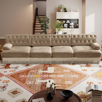 135-Inch 4-Seater Velvet Upholstered Sofa, Suitable For Living Rooms, Conference Rooms, And Bedrooms