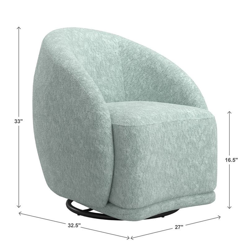 Fauteuil d'appoint pivotant en velours Brunna, Bleu