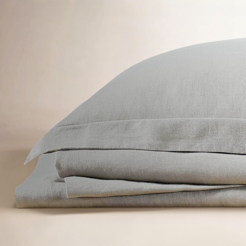 Ensemble de draps en lin Nena Aybar, Ensemble de draps pour très grand lit californien, Bleu marine