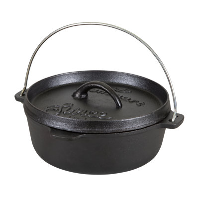 Stansport 2 QT Pre-Seasoned Cast Iron Dutch Oven Flat Bottom