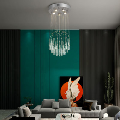 Luminaire suspendu de luxe moderne à 4 niveaux avec lustres en cristal pour lustre de salle à manger
