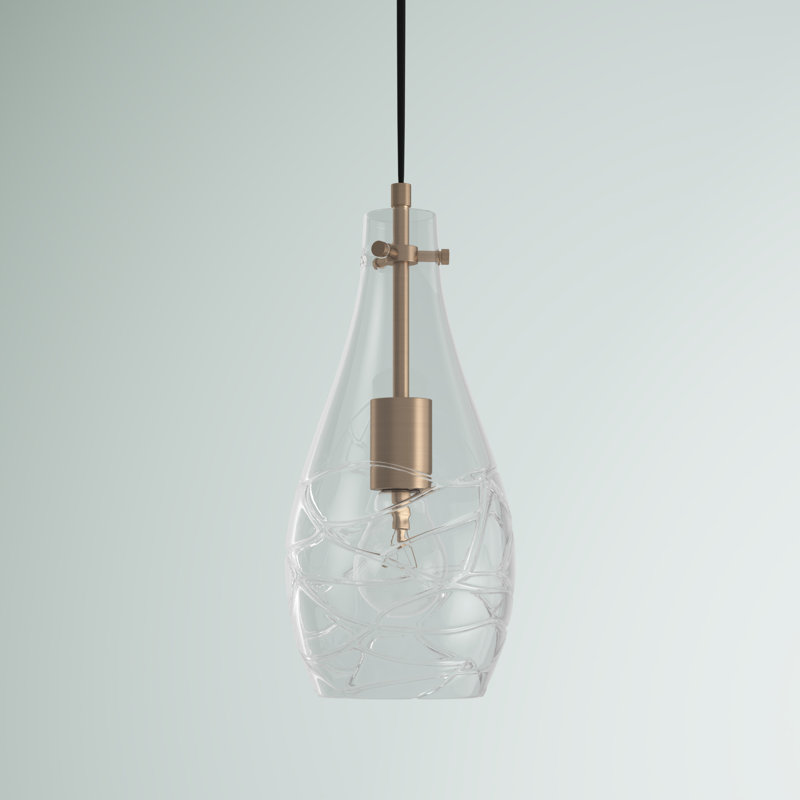 1 - Light Single Pendant, Aged Brass