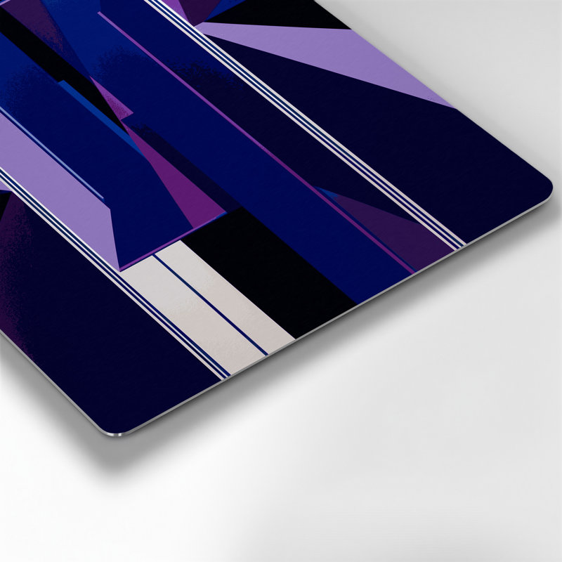 Art mural Hard Edge 33 en métal bleu, H 20 po x l 30 po