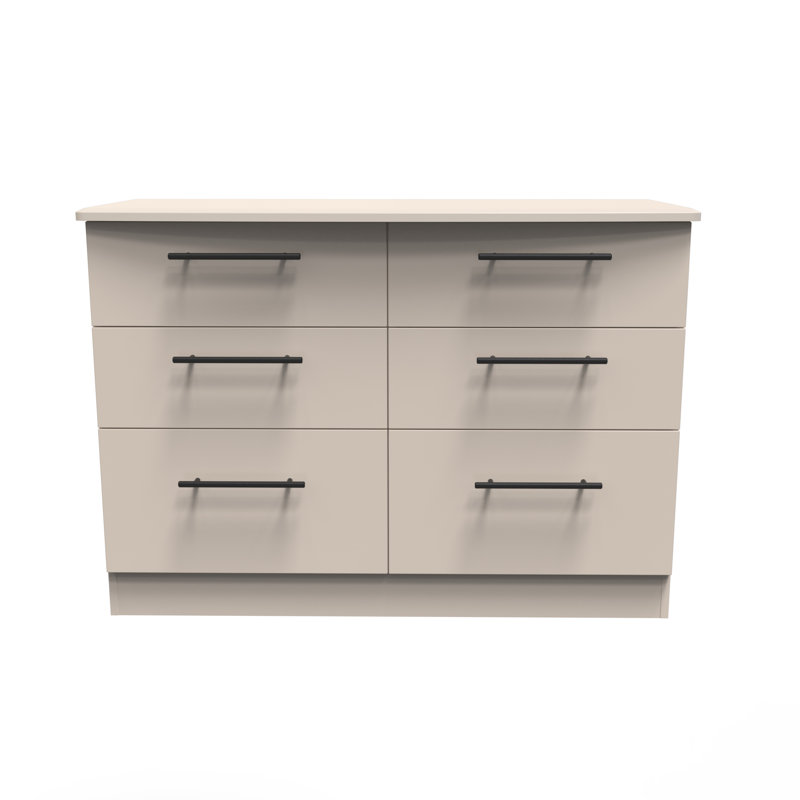 Fully Assembled Macdowell 6 Drawer 112cm W Double Dresser, Kashmir Matt