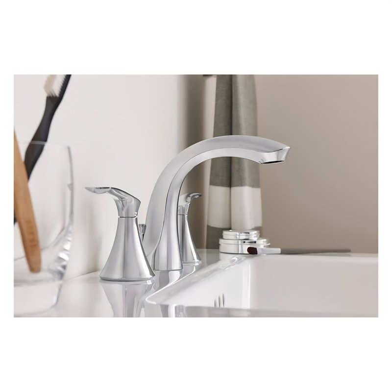 MOEN Darcy 8 in. Widespread 2-Handle High-Arc Bathroom Faucet in Chrome (Valve Included)