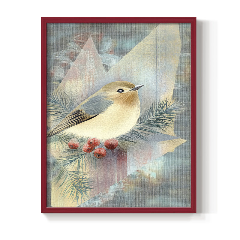«Christmas Holiday Art» par CLCLIX, bois massif, H 21 po x l 17 po, Rouge