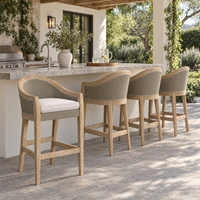 Cambria Barstool in Canvas Canvas w/ Selt Welt
