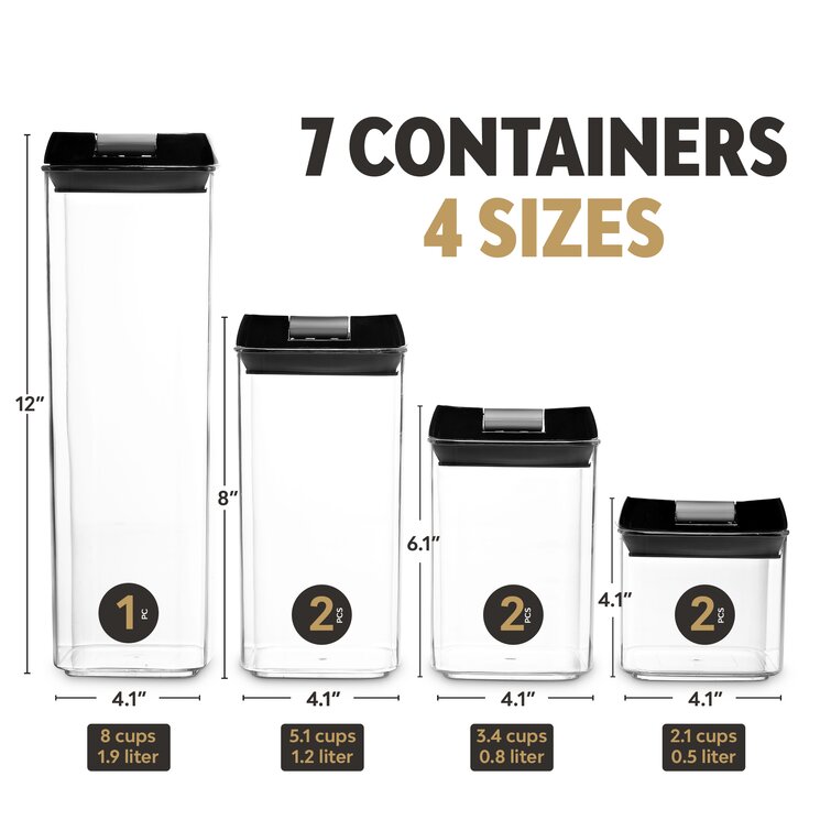 Airtight 7 Piece Kitchen Canister Set Prep & Savour