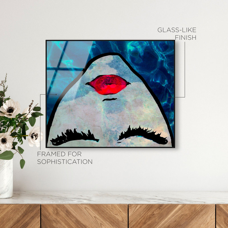Oliver Gal Water Coveted Blue Sea Fashion - Framed Acrylic Glass Wall Art, 25" H x 31" W