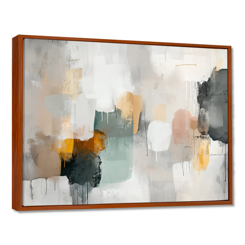 «Wideman Silence Of Minimalisme Soft Colors», art sur toile, H 12 po x l 20 po, Impression encadrée flottante, Brun