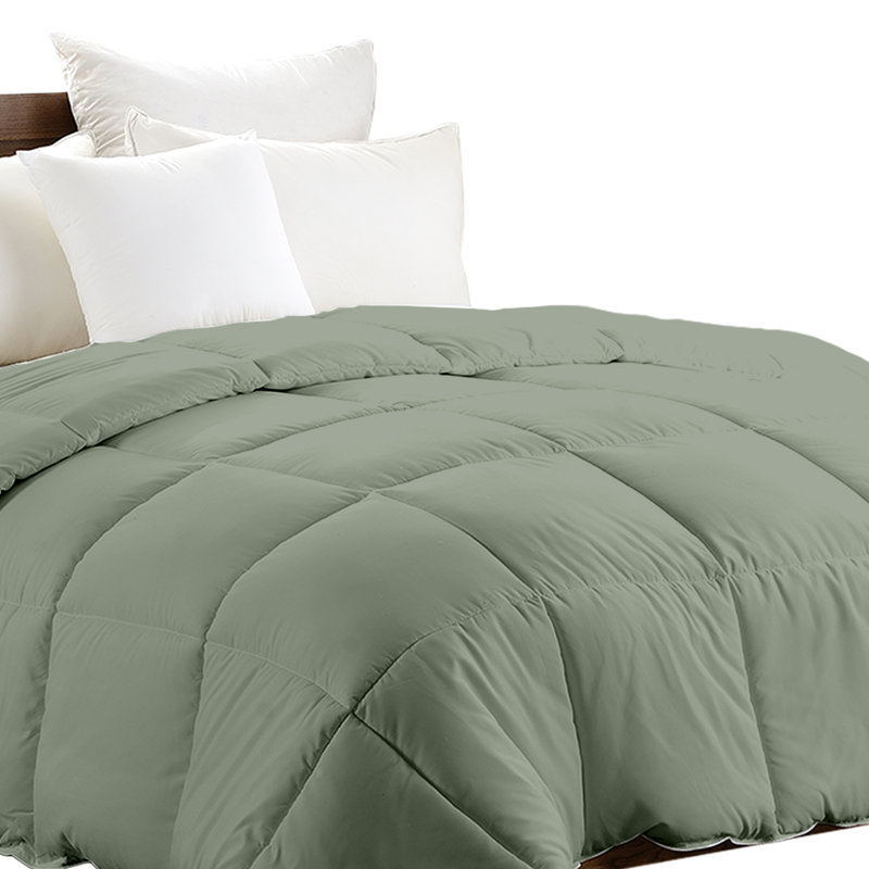Édredon en duvet synthétique hypoallergénique toutes saisons, Sauge, Édredon grand