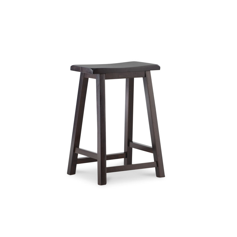 Saddle Counter Stool with Solid Wood Frame, Counter Stool (24" Seat Height)
