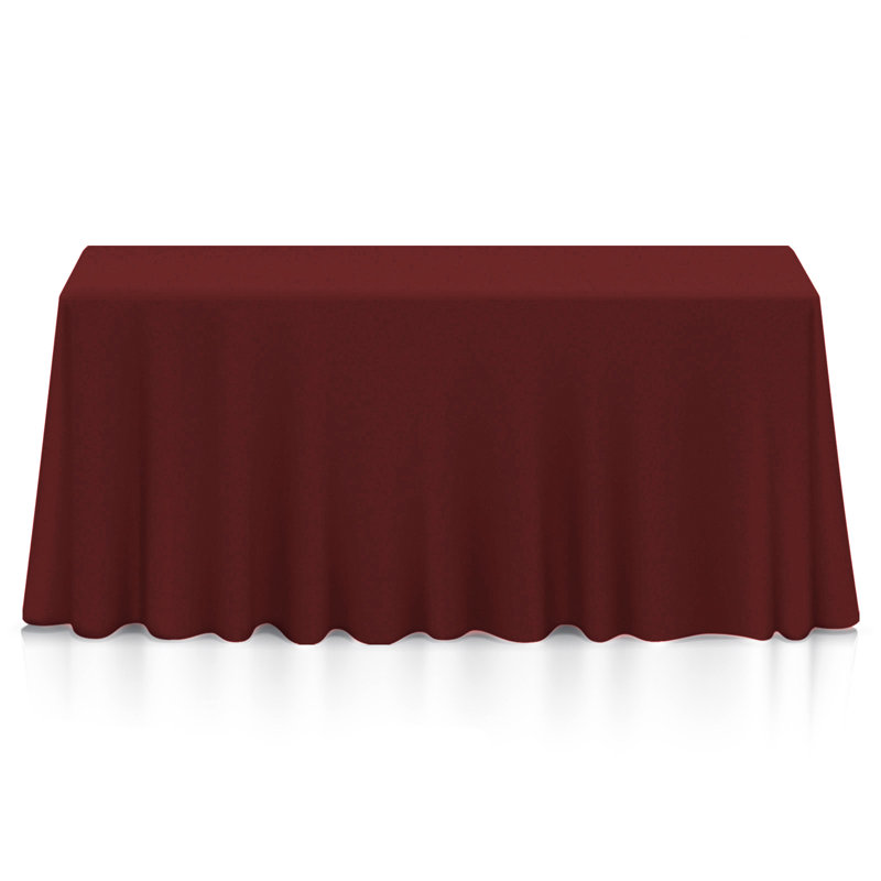 Rectangular Solid Color Tablecloth, Burgundy, 132" x 90"