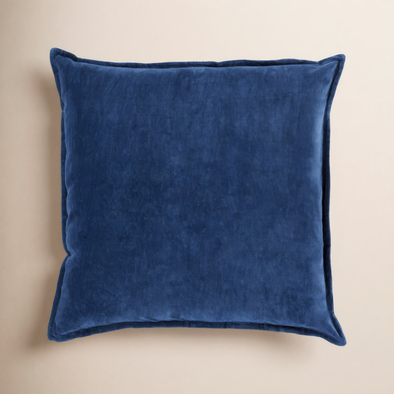 Oreiller 100% coton Edgar Square, Marine, Inférieur, H 20 po x l 20 po