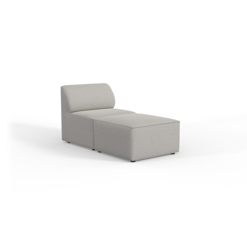 Big Joe Patio Outdoor Lounge Chair & Ottoman Set, Fresh Gray
