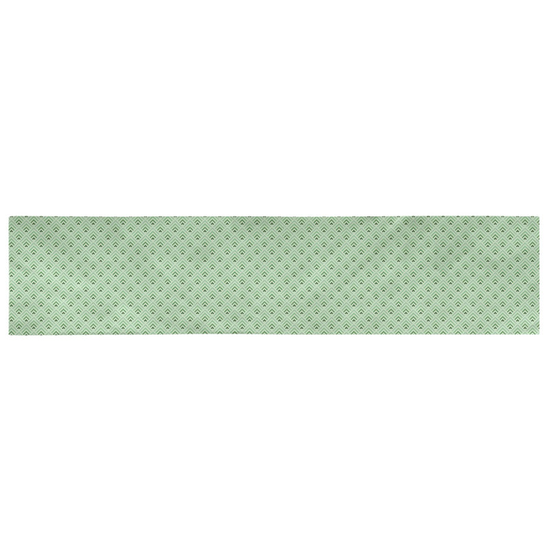 Chemin de table géométrique Avicia, 73,5 po x 17,5 po, Vert, Coton